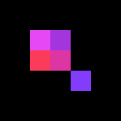 The new "5 Pixel" logo with multiple shades of purple and pink wit