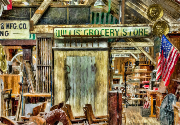 "Willis' Grocery Store" sign!
The sign and all the items here are within a marvelous architectural salvage place! Proud to say I won two national Springbok Puzzle contests with other shots that I took here...because of copyright laws I cannot display. https://1-thom-zehrfeld.pixels.com/featured/the-willis-grocery-store-thom-zehrfeld.html?newartwork=true