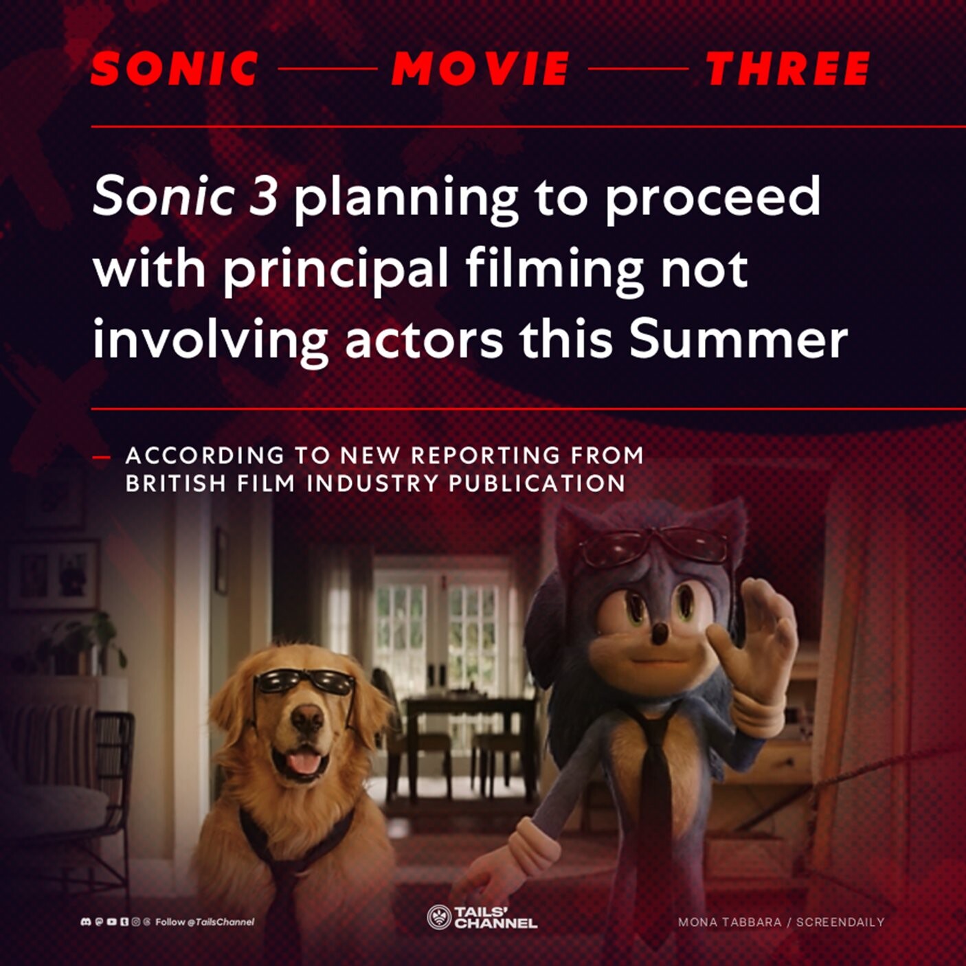 Sonic the Hedgehog 3 Will Begin Filming Without Actors During Strike