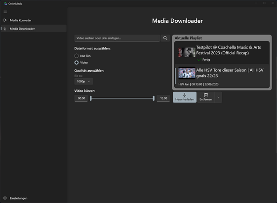 OnionMedia ist spartanisch, schlicht, schlank, übersichtlich und werbefrei. Es wird kein LogIn benötigt. Mit dieser App kannst du nativ youTube Videos herunterladen oder von anderen social Media Kanälen die Medien entnehmen. Zusätzlich kannst du die heruntergeladenen Medien konvertieren. Alles ist selbst erklärend. Die App finanziert sich über Spenden.