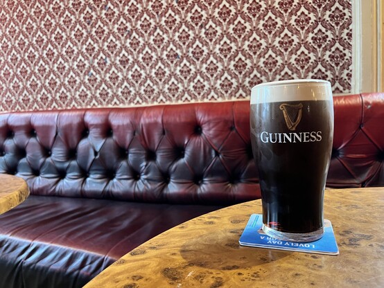 A pint of Guinness at The Stag's Head