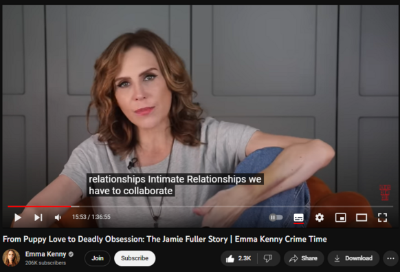 From Puppy Love to Deadly Obsession: The Jamie Fuller Story | Emma Kenny Crime Time
https://www.youtube.com/watch?v=tFleBFXQj9U
40,215 views  9 Aug 2023  #EmmaKenny #true
In today's deep dive with 'Emma Kenny Crime Time,' we venture into a haunting tale of adolescent love turned deadly—the chilling story of Jamie Fuller. This case, which unfolded in the 1990s, stands as a somber testament to how young infatuation can spiral into lethal aggression.

At just 16, Jamie Fuller murdered his 14-year-old girlfriend, Amy Carnevale, after she attempted to end their tumultuous relationship. The violent act was shocking, but the events leading up to it revealed a web of teenage angst, possessiveness, and toxic masculinity.
--
Join this channel and become a member to get access to perks:
  

 / @emmakennytv