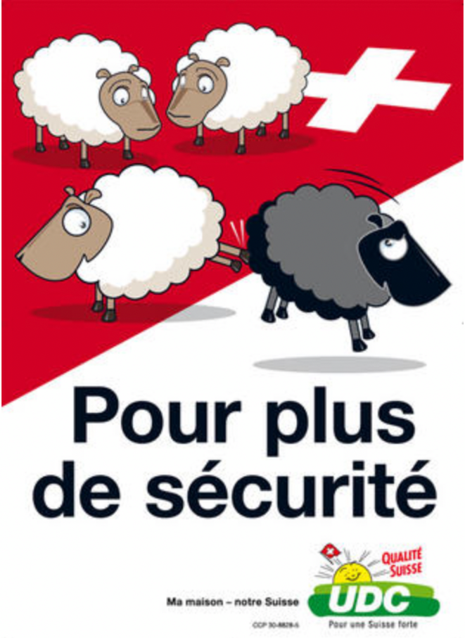 Affiche de campagne xénophobe de l'UDC en 2007