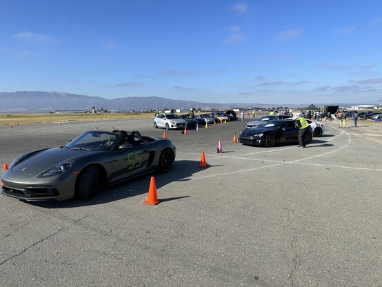 Porsche Boxster at the start of the AutoX