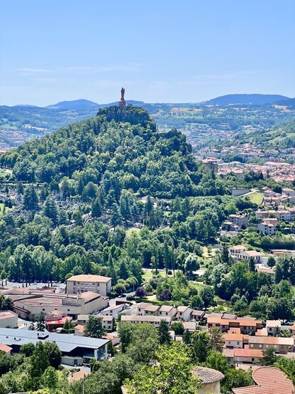 Notre dame de France statue on the top of the hill shoot at 77 mm 