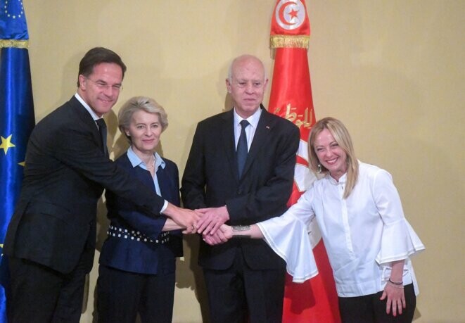 Signature du Protocole d'accord UE Tunisie, 16 juillet 2023 © AFP