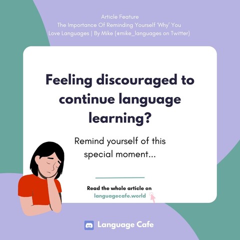 Feeling discouraged to continue language learning?

Remind yourself of this special moment...

Read the whole article on languagecafe.world