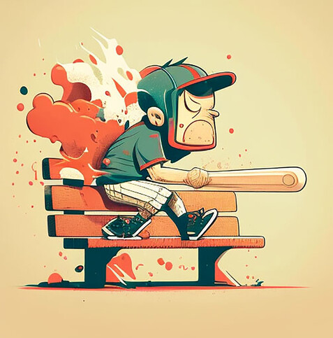 beautiful painting, abstract, detailed, shadows, baseball player