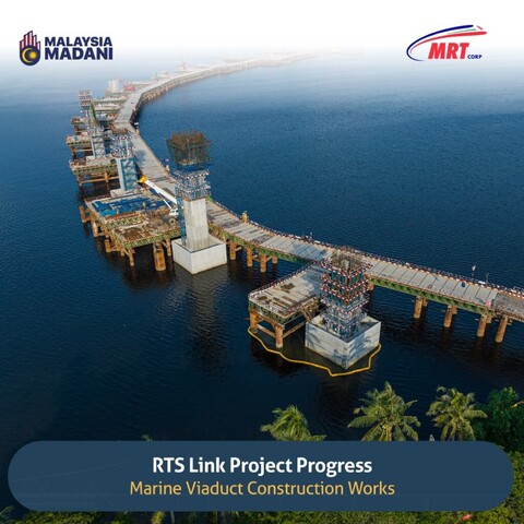 Marine viaduct construction work for RTS Link project.