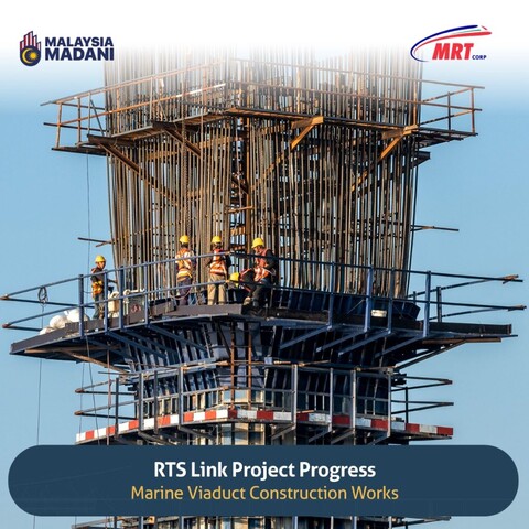 Marine viaduct construction work for RTS Link project.