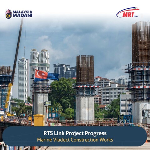 Marine viaduct construction work for RTS Link project.