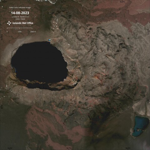 satellite image of Askja volcano