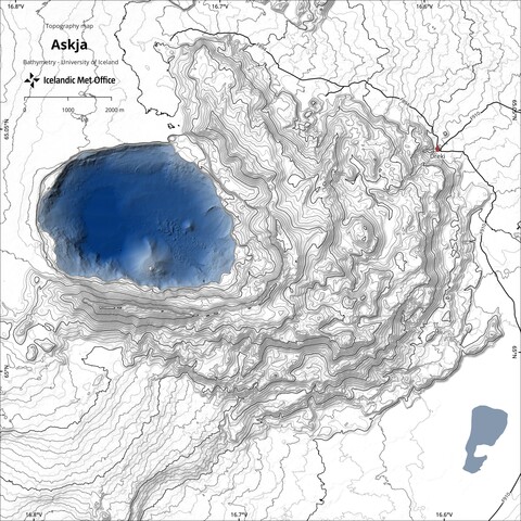 Topographic map of Askja volcano