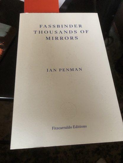 A picture of the front cover of Ian Penman’s ‘Fassbinder Thousands of Mirrors’.