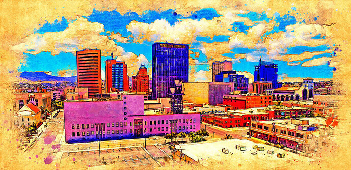 Painting of El Paso, Texas