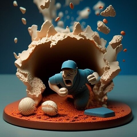 beautiful artwork, abstract, detailed, shadows, baseball player