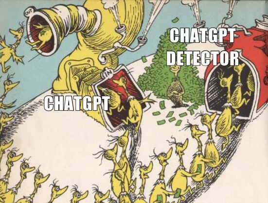 A chatgpt and chatgpt detector on a loop