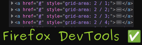 Firefox DevTools displays the style value as I set it in the JS.
