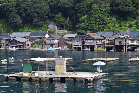 Ine is an old fishing village known for its distinctive 'funaya', where boats were pulled out of the water and stored.