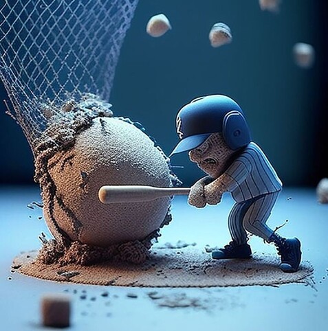 beautiful artwork, abstract, detailed, shadows, baseball player