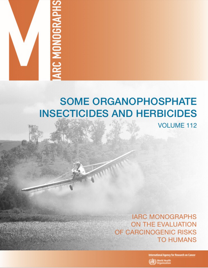 World Health Organisation International Agency for Research on #Cancer (IARC) Monograph 112. #Glyphosate, #malathion and #diazinon were classified as probably carcinogenic to humans (Group 2A): • https://www.iarc.who.int/featured-news/media-centre-iarc-news-glyphosate • https://www.iarc.who.int/wp-content/uploads/2018/07/MonographVolume112-1.pdf  #StopGlyphosate #StopAgrotoxics