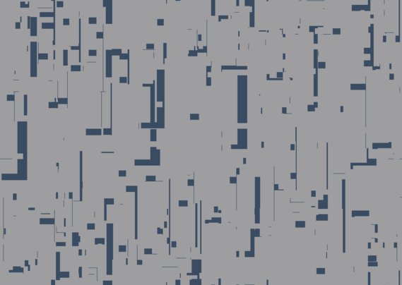 Two-color image, consisting of dark blue angular shapes and lines on light gray background.