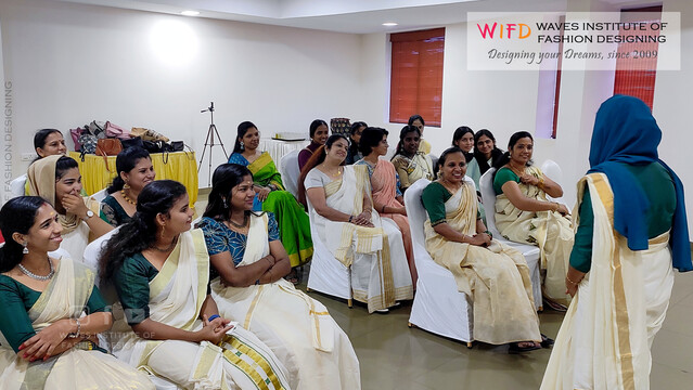 Vibrant snapshots from Waves Institute of Fashion Designing's Onam Celebration on August 23, 2023. Students' creative designs and festive spirit shine through in the colorful event.