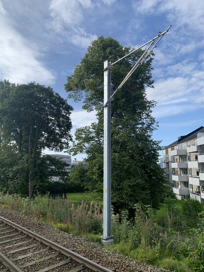 New electric masts for electrification of the northern part on railway from Trondheim to Stjørdal
