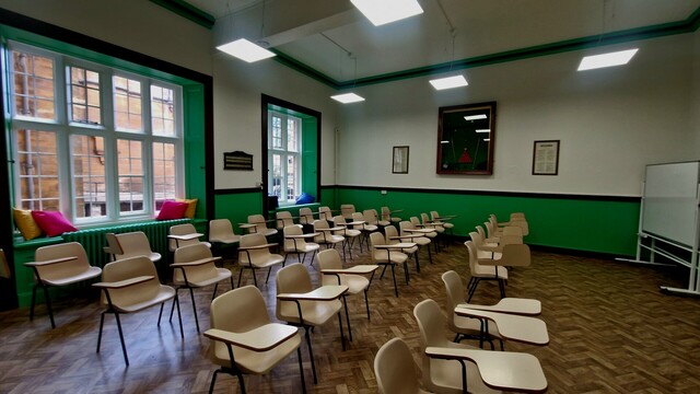 Classroom inside Harlaxton College