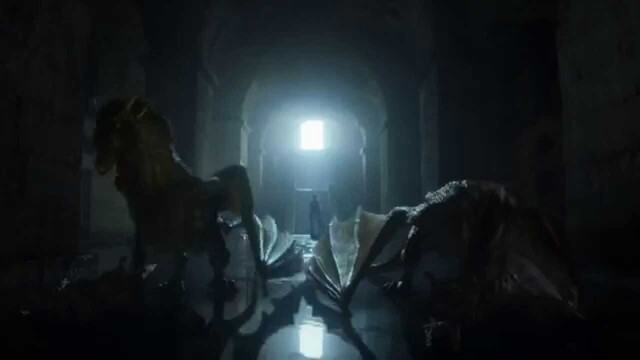 Daenerys visiting her dragons