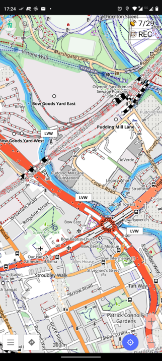 Screenshot of OSMAnd showing custom hiking and walking profile