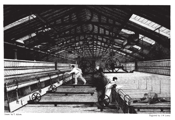 Fachkräftemangel

Kinder waren bei der ARBEIT
Baumwolle Fabrik England 1835

Credit Gemeinfrei
Kinderarbeit Zitat hier:
http://de.wikipedia.org/wiki/Manchesterkapitalismus#/media/Datei:Baines_1835-Mule_spinning.png