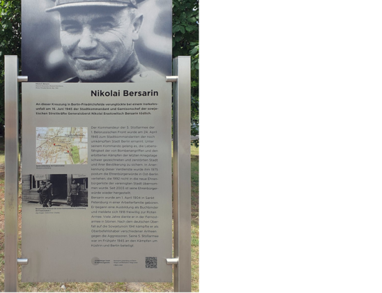 Bersarin

Kommandant mit HERZ
für die real häufig "BÖSEN Deutschen"
Befehl hin oder her

Credit OTFW CC3.0
Berlin Hauptstadt
datiert 2020