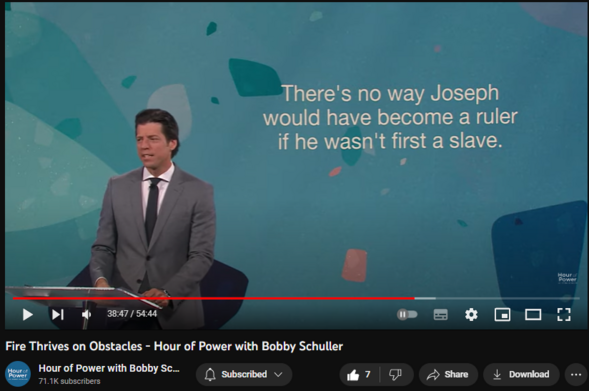 Fire Thrives on Obstacles - Hour of Power with Bobby Schuller
https://www.youtube.com/watch?v=UVXm7T6iYeI