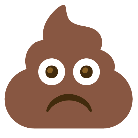 A "pile of poo" emoji combined with a "frowning face" emoji.