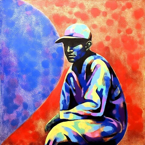 beautiful painting, abstract, detailed, shadows, baseball player