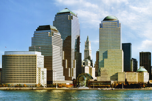 The World Financial Center
(View of the Manhattan skyline from The Hudson River, Manhattan, New York City, USA)
