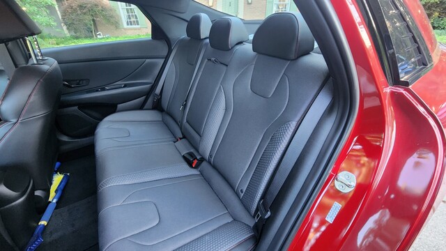 Rear seats of the Hyundai Elantra N Line.