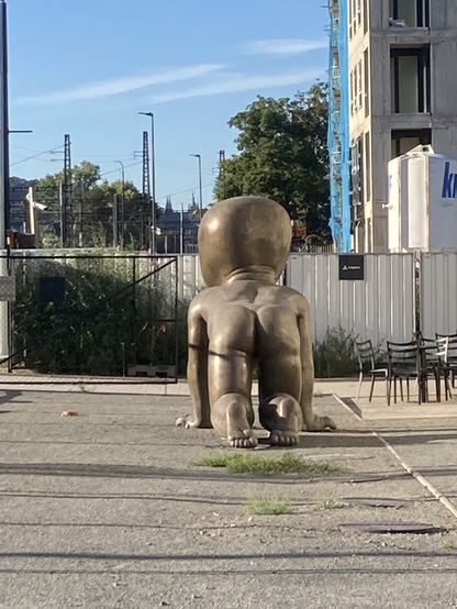 Crawling baby sculpture