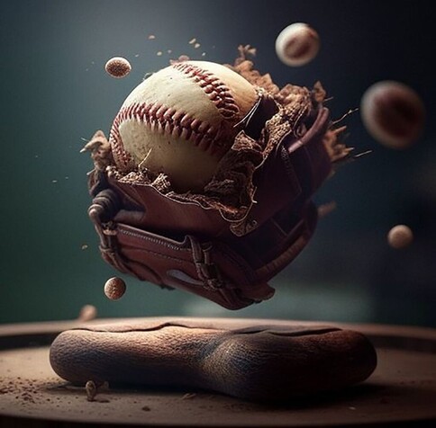 beautiful painting, abstract, detailed, shadows, baseball glove
