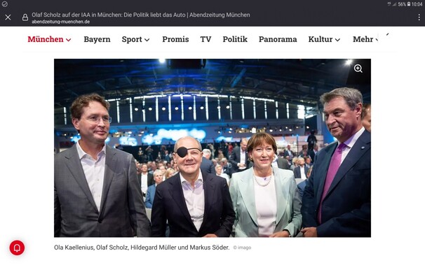 screenshot zeitungsfoto kaellenius, scholz, müller, söder aus der abendzeitung