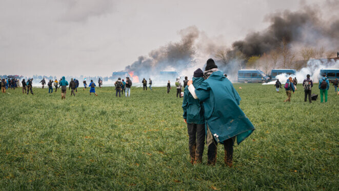 À Sainte-Soline, le 25 mars 2023 © Pauline Pauget / Hans Lucas via AFP