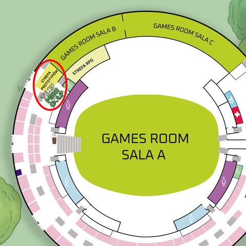 The map how to find "Strefa Prototypów" in the Spodek venue.