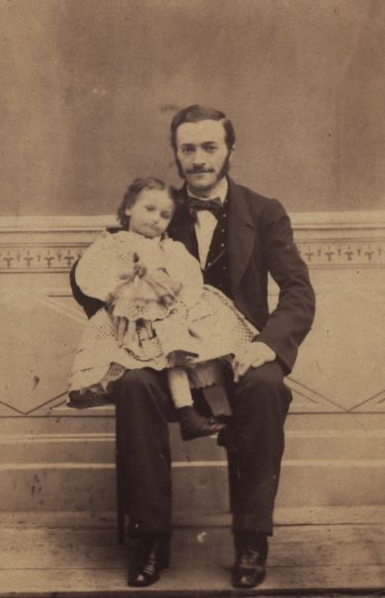 Malvine mit ihrem Vater Jacob Kraus, um 1870; Wienbibliothek im Rathaus, H.I.N.-235372