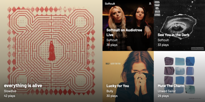 Slowdive - everything is alive
Softcult - Softcult on Audiotree Live
Softcult - See You in the Dark
Bully - Lucky for You
Unwed Sailor - Mute The Charm