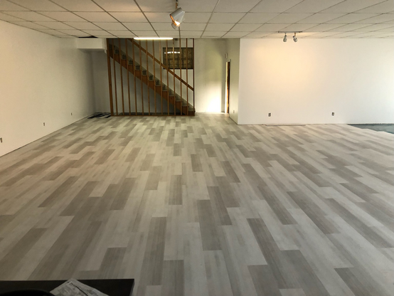 The new floor almost entirely installed