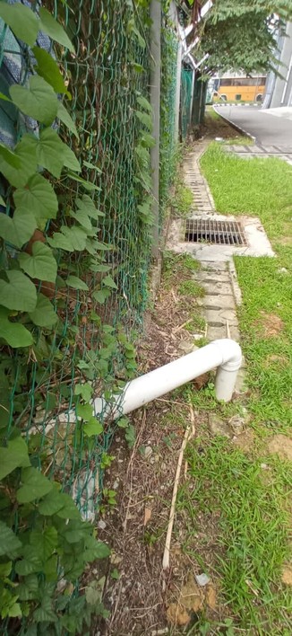 Photo of the drainage pipe that was illegally installed to dump water into the substation drainage.