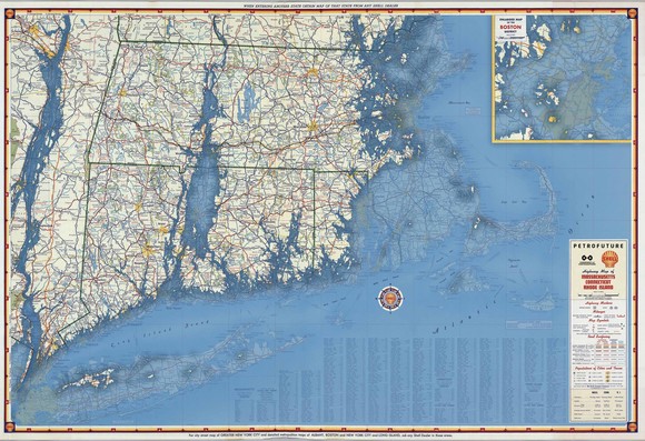 Massachusetts, Connecticut, Rhode Island Petrofuture map

66m sea level rise shown on top of a 1956 Shell gas station map