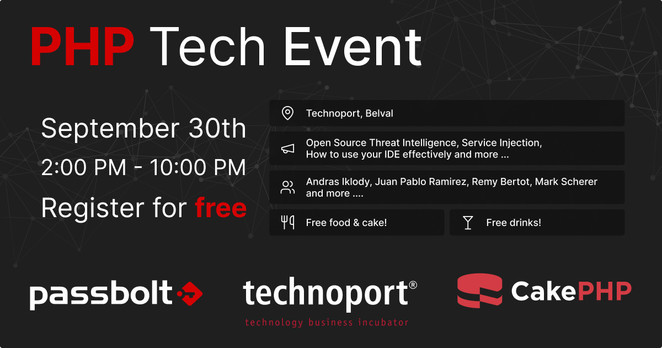 PHP Tech Event - Luxembourg - Passbolt - September 30th - 2pm - 10pm CEST, FREE