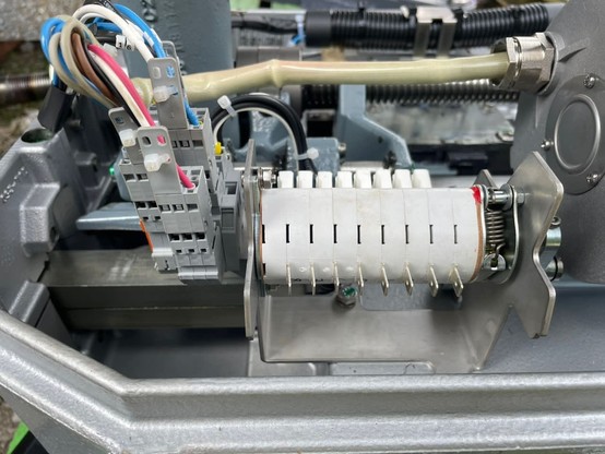 Inside railway track switching machine.